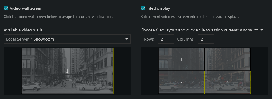 Create a tiled video wall in CORTROL Client via multi-display setup