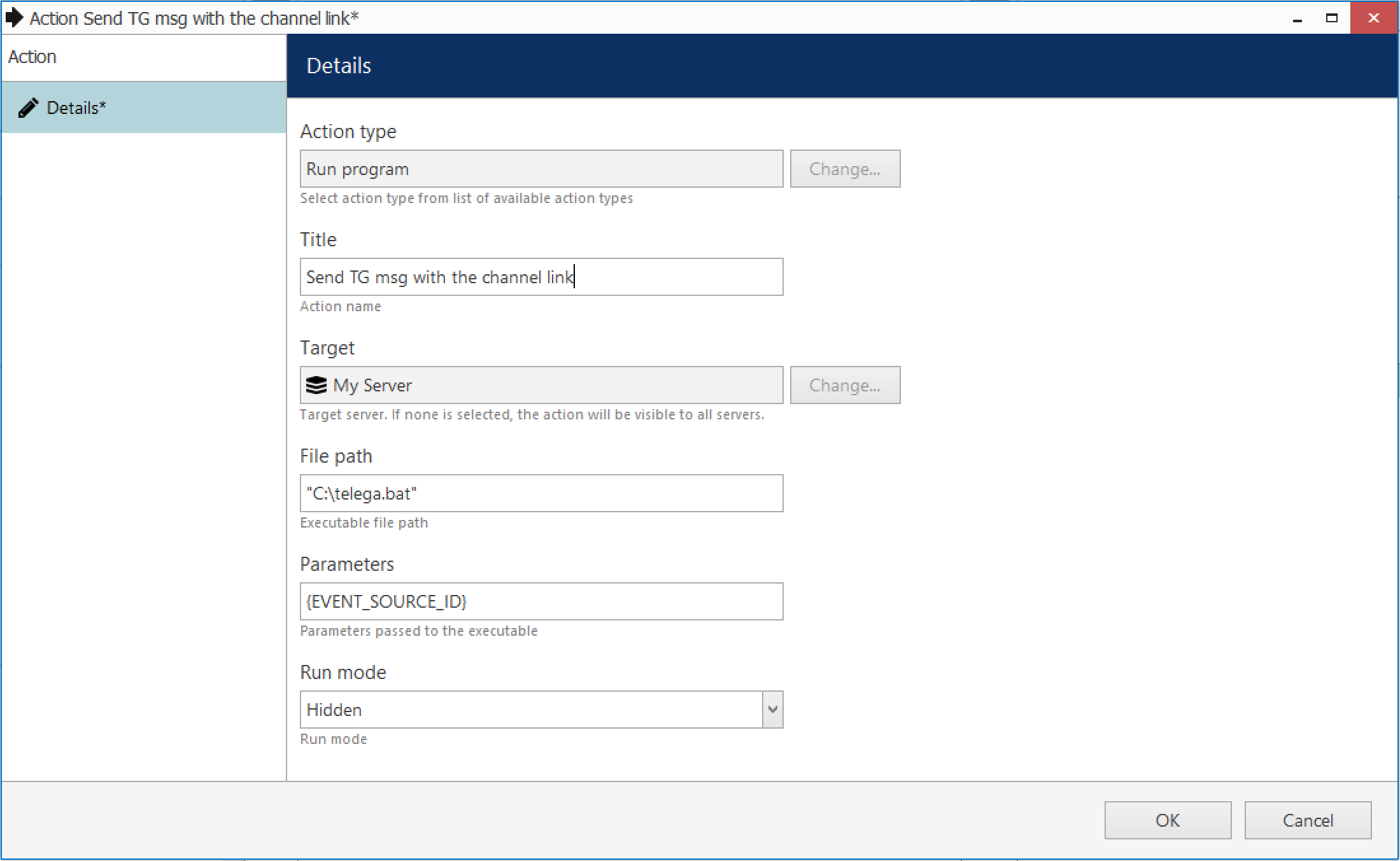 Action: Run an executable file