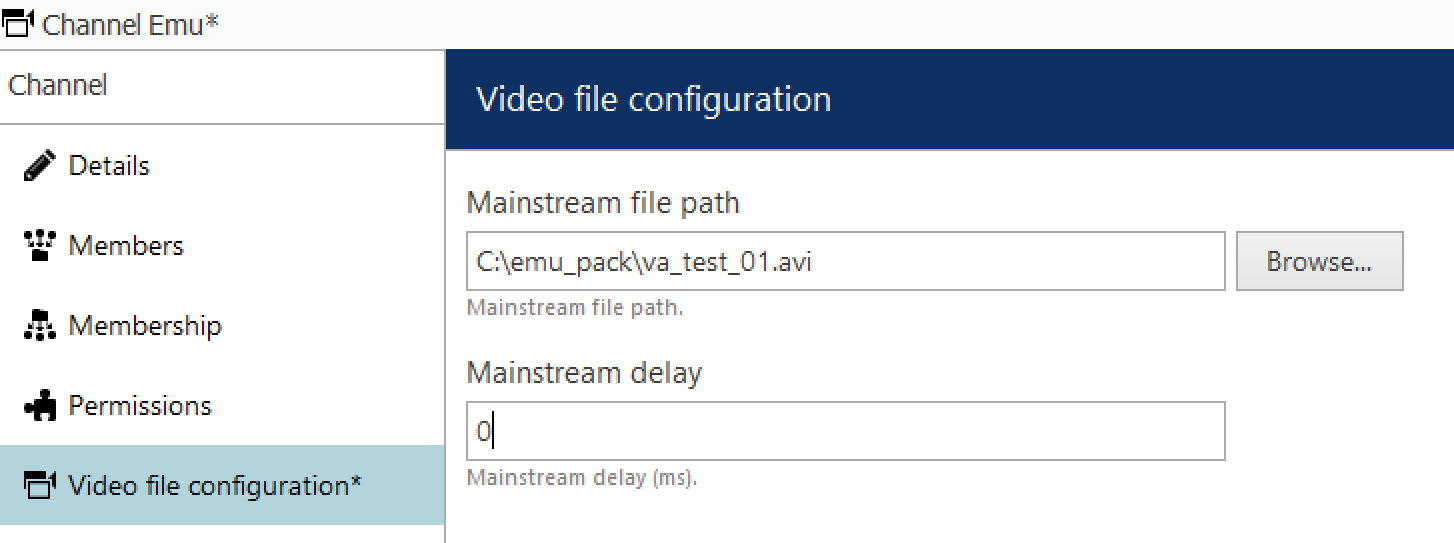 Specify the file to serve as the emulation source